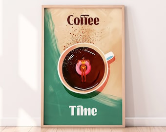 Coffee Time Illustration: Kitchen Wall Art (Digital Download)