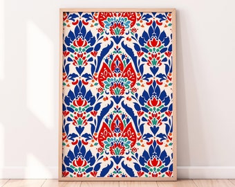 Ottoman Floral Print: Turkish Pattern Wall Art (Digital Download)