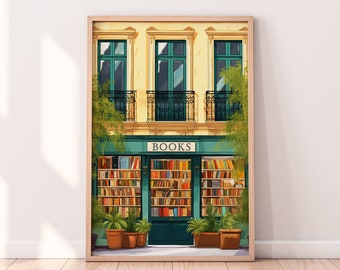 Bookish art print, Bookshop, Bookworm gift, Librarian Gift, Book nerd wall art, Library decor, Bookworm, Book Lover Gift