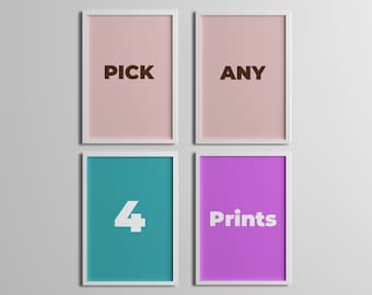 Custom Gallery Wall: Pick Any 4 Digital Prints (300 dpi)