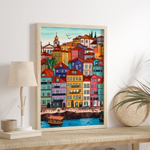 Porto Portugal Travel Poster: Colorful Cityscape Art Print (Digital Download) image 8