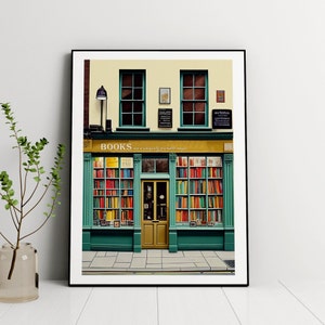 Księgarnia w Nowym Jorku, Sztuka w księgarni, Wydruk artystyczny w księgarni, Wydruk artystyczny książki, Wydruk artystyczny czytania, Sztuka Bookworm, Prezent dla miłośnika książek, Sztuka w Nowym Jorku