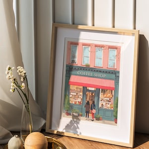 Plakat artystyczny „New York Coffee Shop”: Kolorowy plakat kawiarniany (pobranie cyfrowe) zdjęcie 6