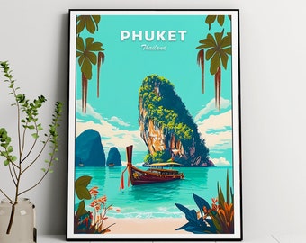 Phuket travel print, Thailand, Phi Phi Print, Phuket poster, Travel poster,Thailand poster,Thailand Art Print, Asia Poster Print,Travel gift