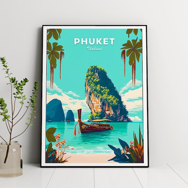 Phuket travel print, Thailand, Phi Phi Print, Phuket poster, Travel poster,Thailand poster,Thailand Art Print, Asia Poster Print,Travel gift