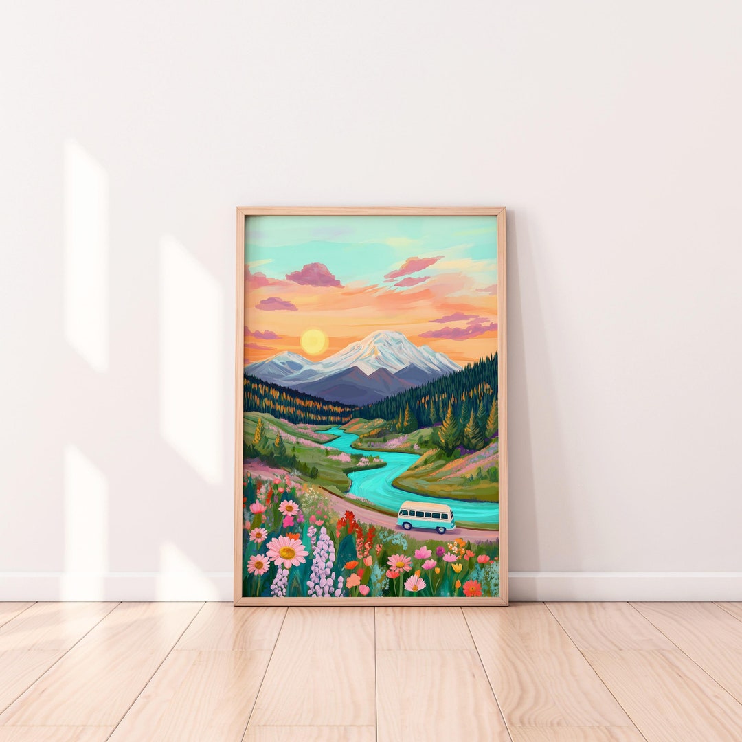 Mountain Wildflower Art Print: Colorful Scenery (digital Download) - Etsy
