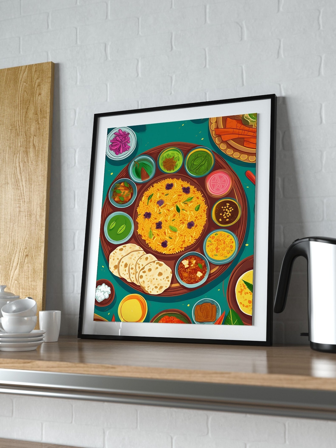 kitchen art kitchen wall art food art kitchen art... Indian Food Art Print: Colorful Kitchen Wall Decor (digital Download ...