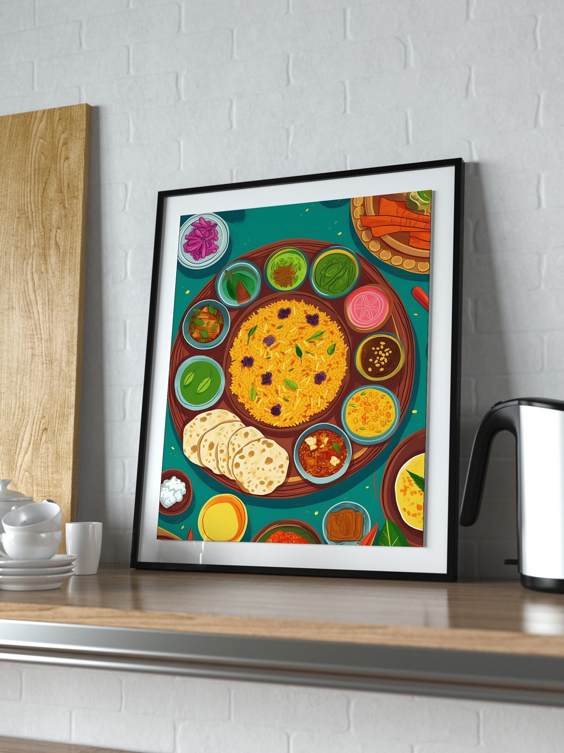kitchen print - art for kitchen -colourful kitchen... Indian Food Art Print: Colorful Kitchen Wall Decor (digital Download ...