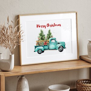 Joyeux Noël Art mural imprimable, Impressions de Noël de ferme, idées de cadeaux de Noël, décoration de maison festive, décoration de vacances faite à la main image 4