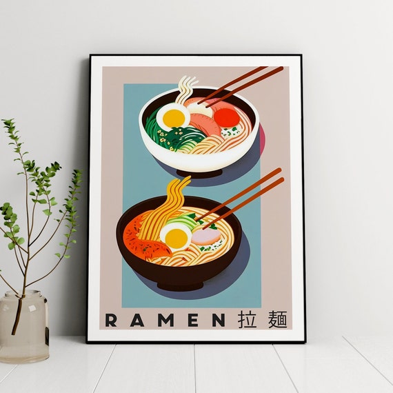 Ramen Poster: Japanese Food Art Print, Kitchen Decor (Digital Download)