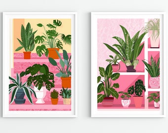 Tropical Leaves Print Set: Botanical Home Gallery Wall Art (Digital Download)