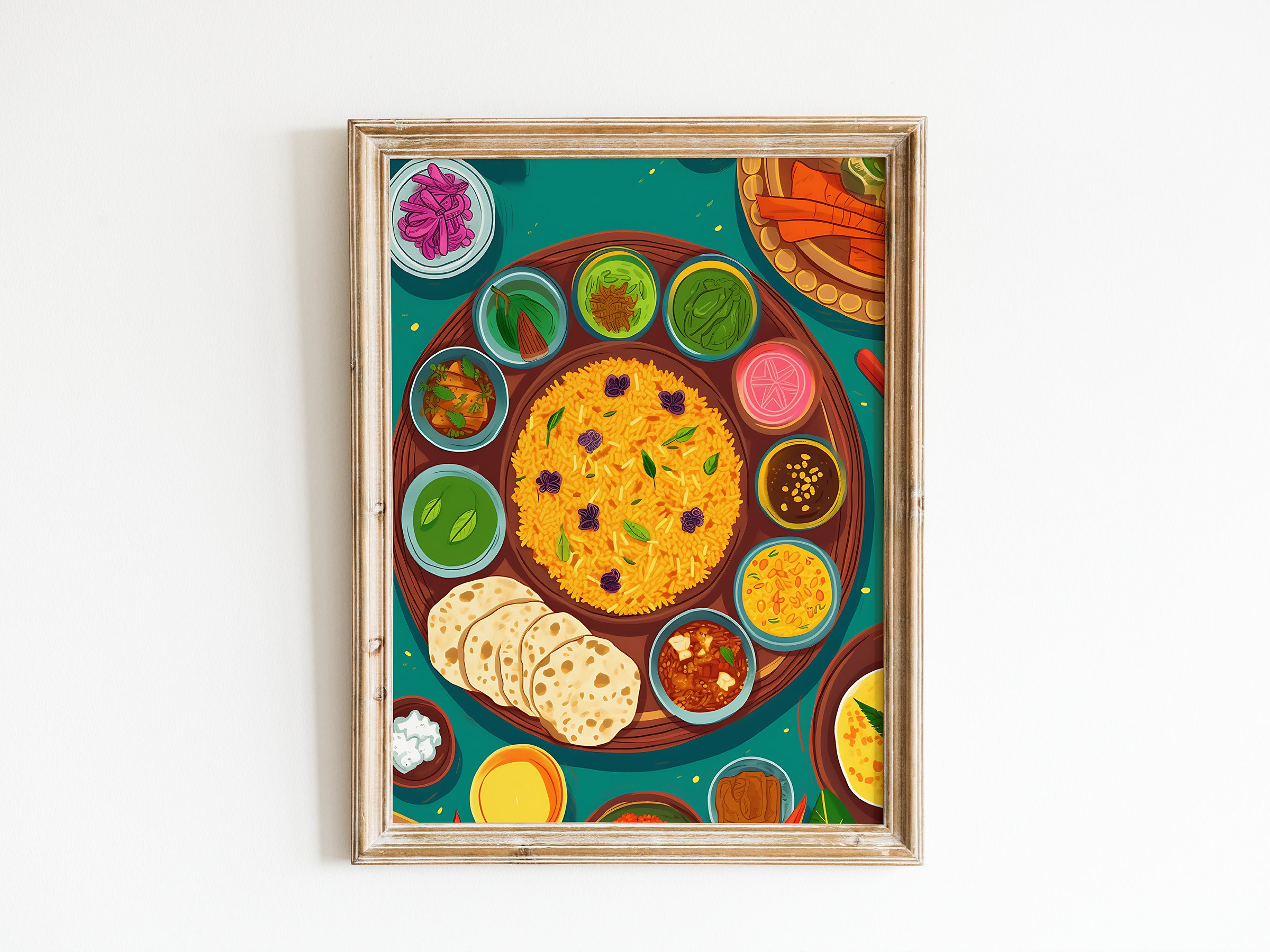 kitchen print - art for kitchen -colourful kitchen... Indian Food Art Print: Colorful Kitchen Wall Decor (digital Download ...