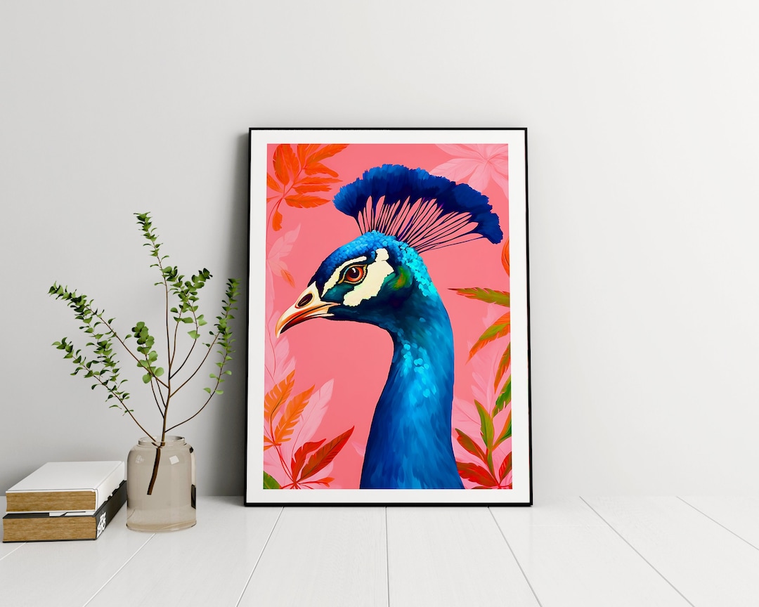 Peacock Painting Peacock Art Print Peacock Wall Decor Peacock Jungle