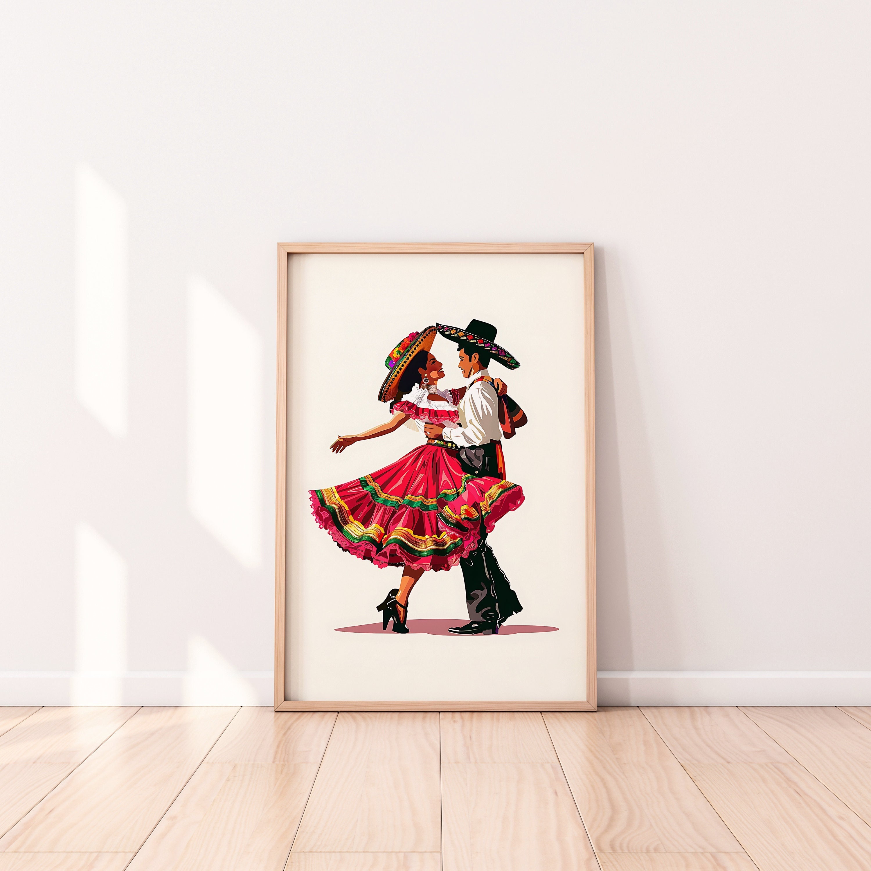 Mexican Couple Printable Artwork, Digital Download, Hispanic