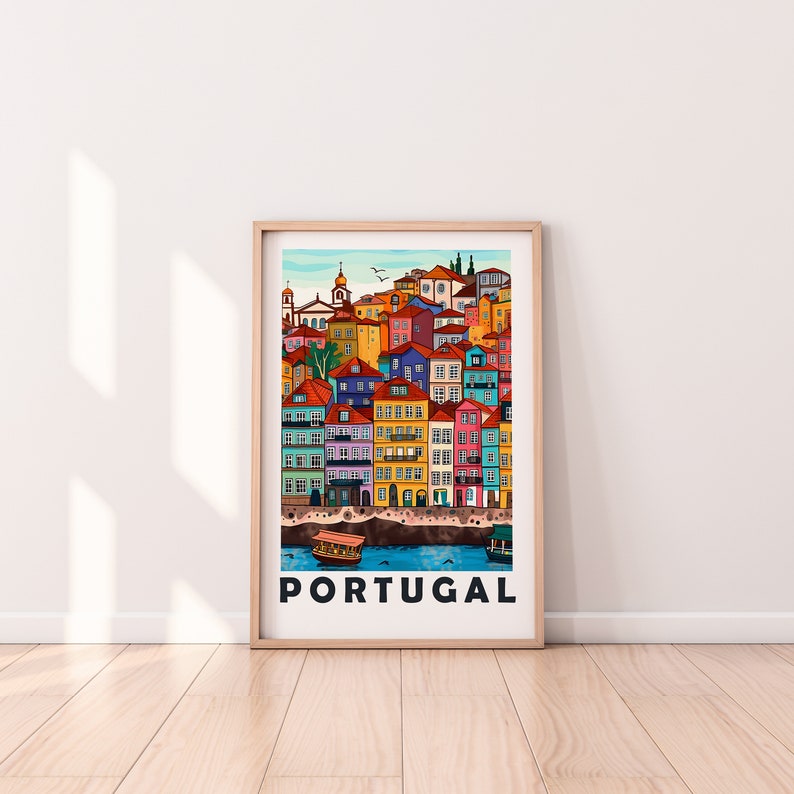Porto Portugal Travel Poster: Colorful Cityscape Art Print (Digital Download) image 5
