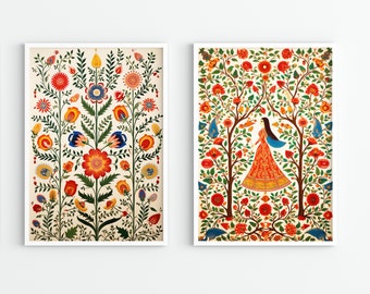 Pichwai Painting Set: Indian Floral Art Prints (Digital Download)