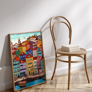 Porto Portugal Travel Poster: Colorful Cityscape Art Print (Digital Download) image 6