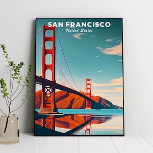 San Francisco Reise Druck, Golden Gate Bridge, USA Poster, San Francisco Druck, Kalifornien Wandkunst, Reisegalerie Wand, Kunstdruck, Reise Geschenk