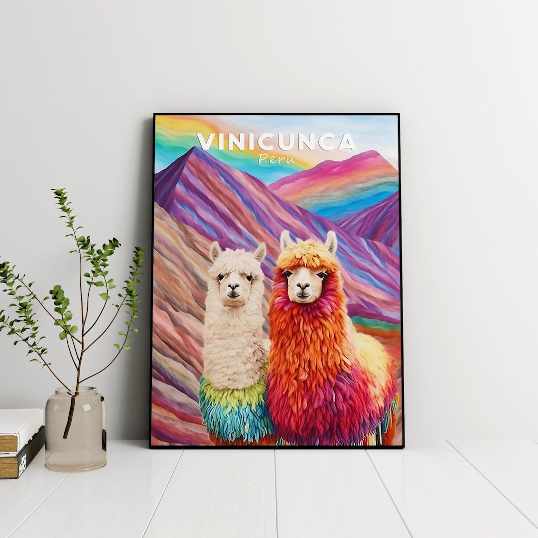 Rainbow Mountain in Peru Travel Illustration, Vinicunca Peru, Machu ...
