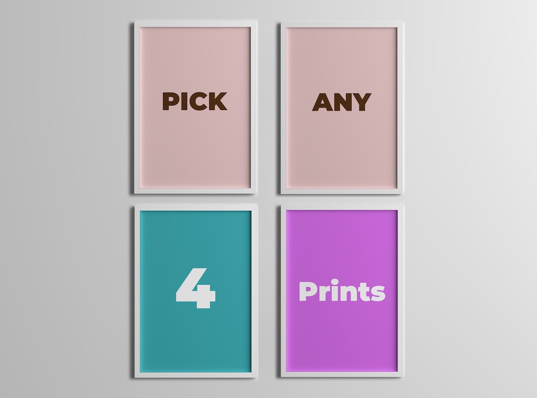 Pick Your Own 4 Digital Prints, Pick Any 4 Prints, Custom Gallery Wall