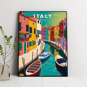 Italy, Bruno Illustration Poster,Digital Download,Travel illustration poster,Venice Print, Italy Wall Art, Venice Travel Poster,Italy PRINT