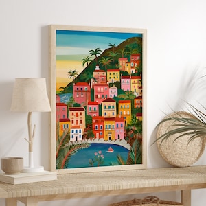 Positano illustration Set of 2, Amalfi Coast, Italy art, Art print, Wall Art, Travel illustration, Housewarming gift, Anniversary image 6