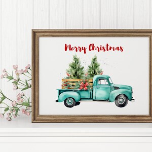 Merry Christmas Printable Wall Art, Farmhouse Christmas Prints, Christmas gift ideas, Festive home decor, Handmade holiday decoration image 5