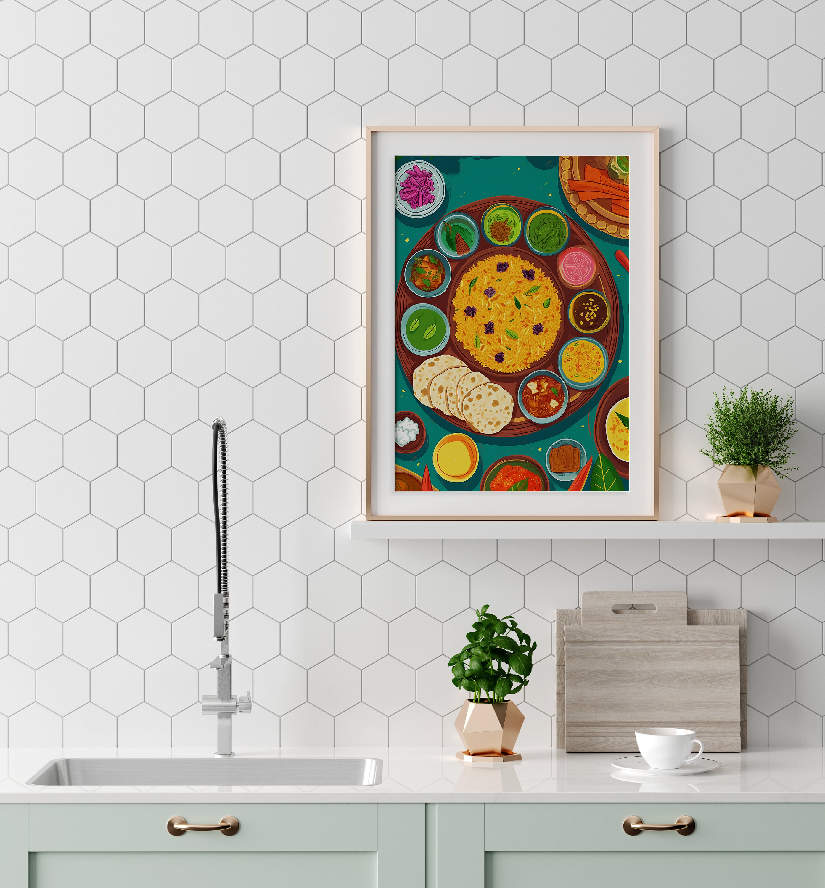 kitchen print - art for kitchen -colourful kitchen... Indian Food Art Print: Colorful Kitchen Wall Decor (digital Download ...