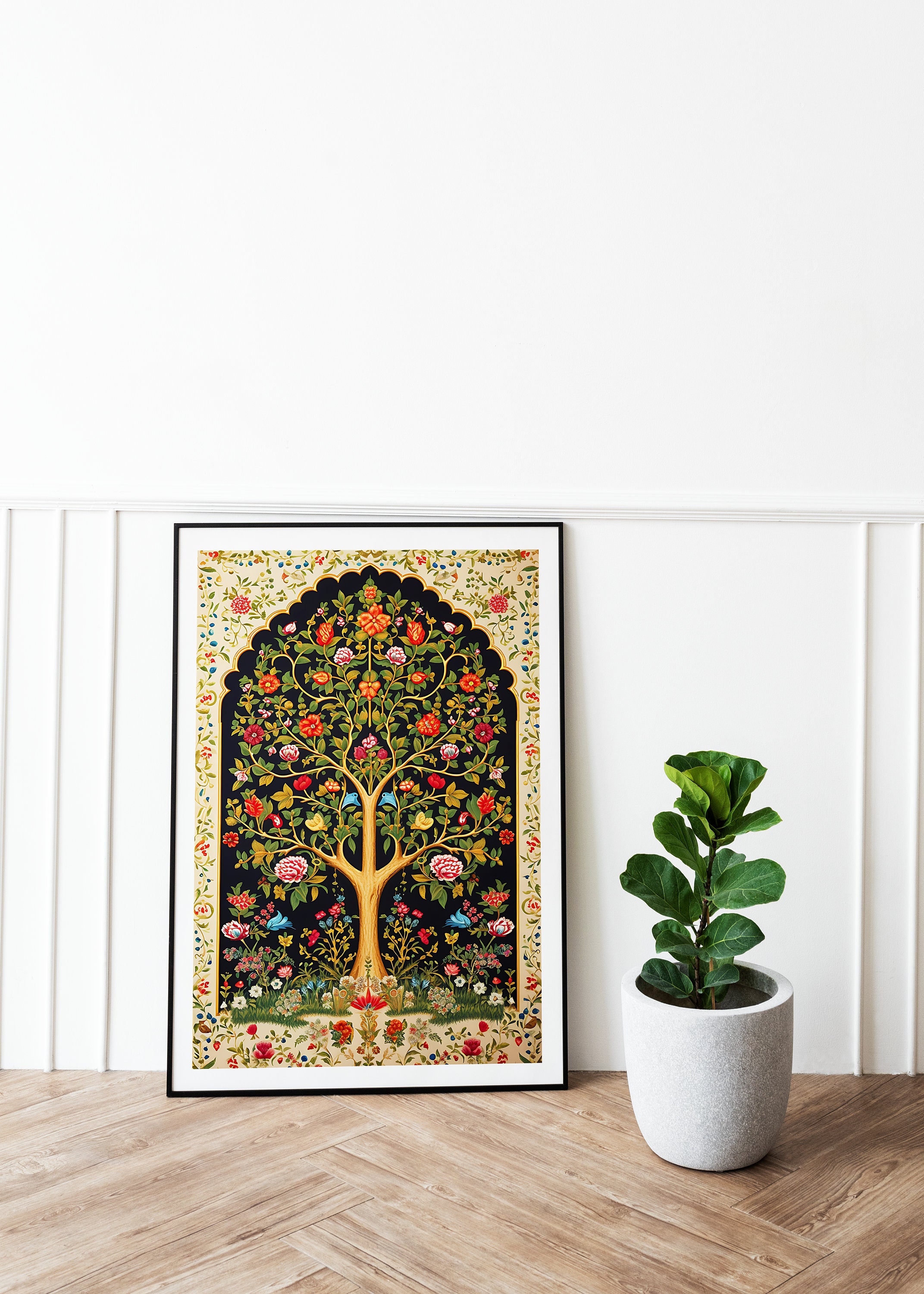 Pichwai Tree of Life Art Print: Indian Floral Painting (digital ...
