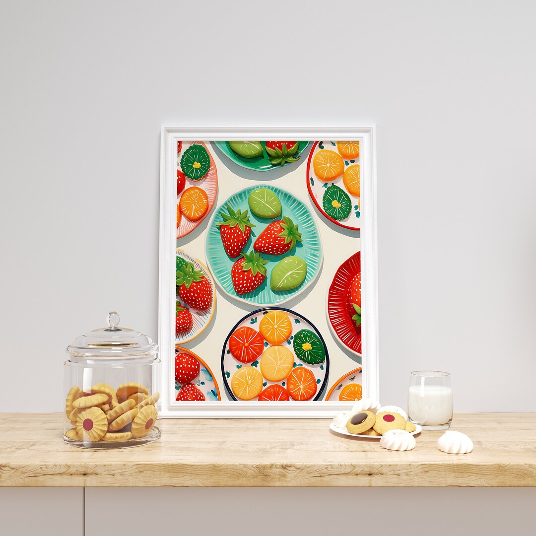 Fruit Painting, Kitchen Art Print, Kitchen Wall Decor, Fruit