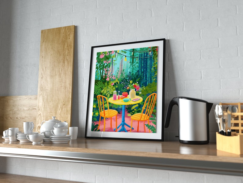 Colorful Kitchen Printable Wall Art, Still Life Illustration, Printable Art, Living Room Print image 1