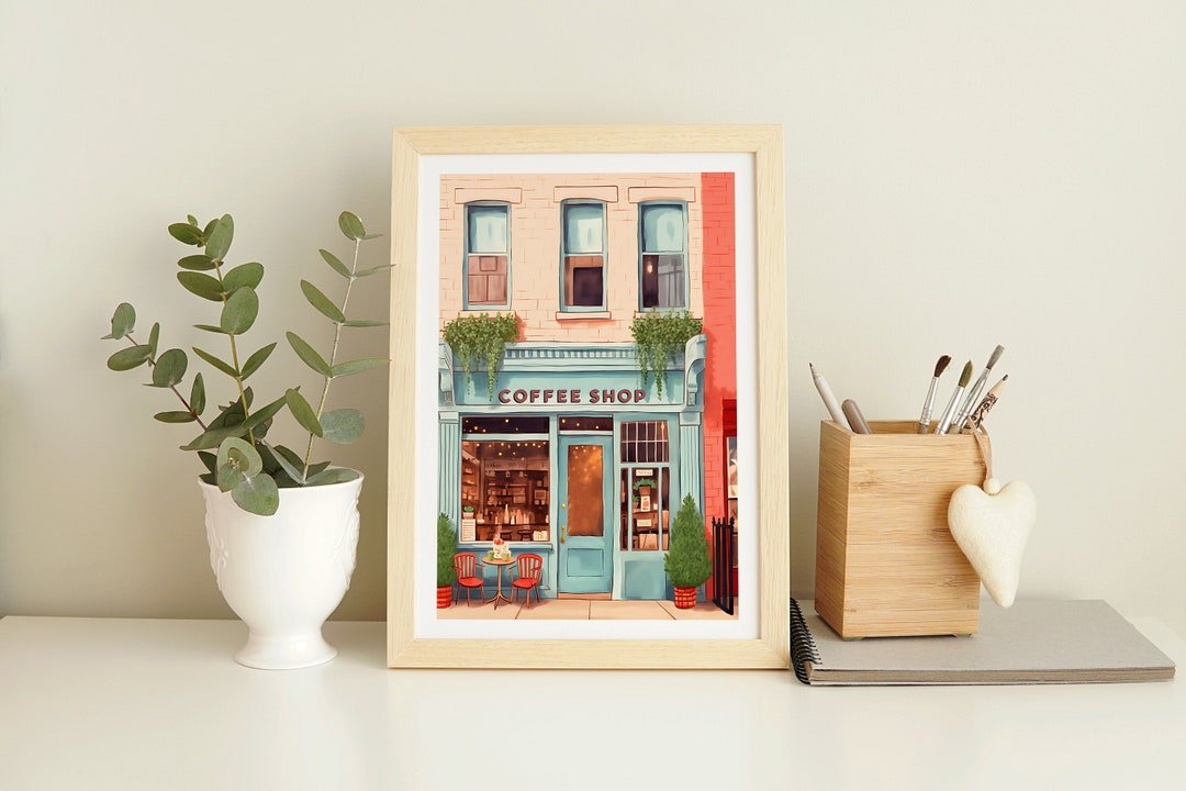 超特価‼️❨額装品❩ ピカソ 真夜中のカフェテラス New York Coffee Shop Illustration, New York Art Print - Etsy