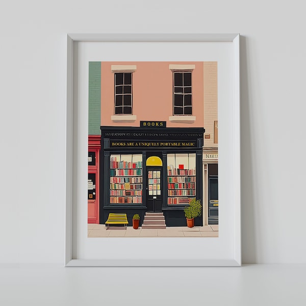 New York Bookshop Art Print: Lofi Bookstore Poster (Digital Download)