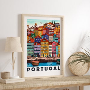Porto Portugal Travel Poster: Colorful Cityscape Art Print (Digital Download) image 9