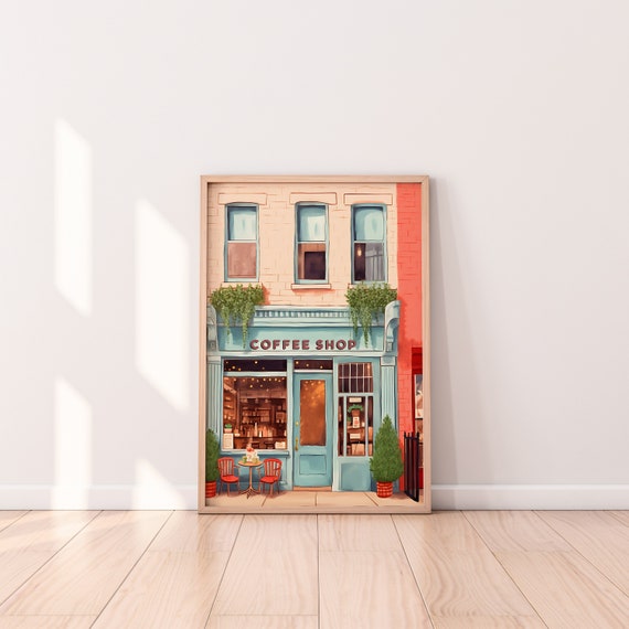 New York Coffee Shop Illustration, New York Art Print - Etsy