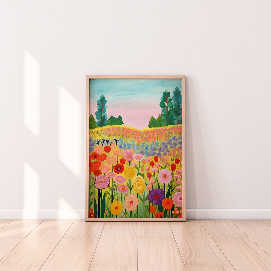 Colorful Floral Garden Painting: Botanical Wall Art (digital Download ...