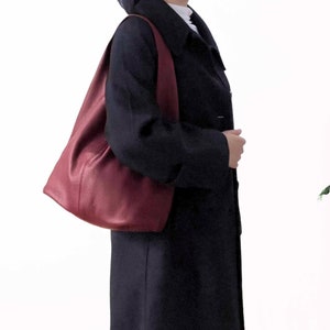 Burgund rote Leder Tragetasche, Leder Schultertasche, Schultertasche, Leder Top Griff Arbeitstasche Einkaufstasche, Geburtstag Geschenk für Sie / Mutter