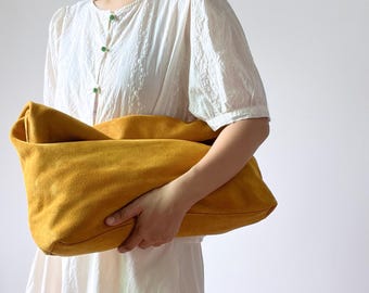 Suede Leather Clutch Bag Oversize, Roll Top Leather Clutch fit for a4 Paper Letter size , Roll Down Leather clutch purse, Suede Leather bag