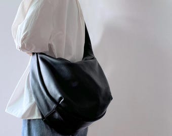 Extra grote leren crossbodytas: schoudertas met grote capaciteit, geschikt voor 15-inch laptop