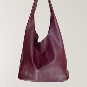 Red Leather Tote Bag Medium Size, leather Sling bag Shoulder Bag, Leather handbags Top Handle Bag, Working bag Shopping bag, birthday Gift zdjęcie 4
