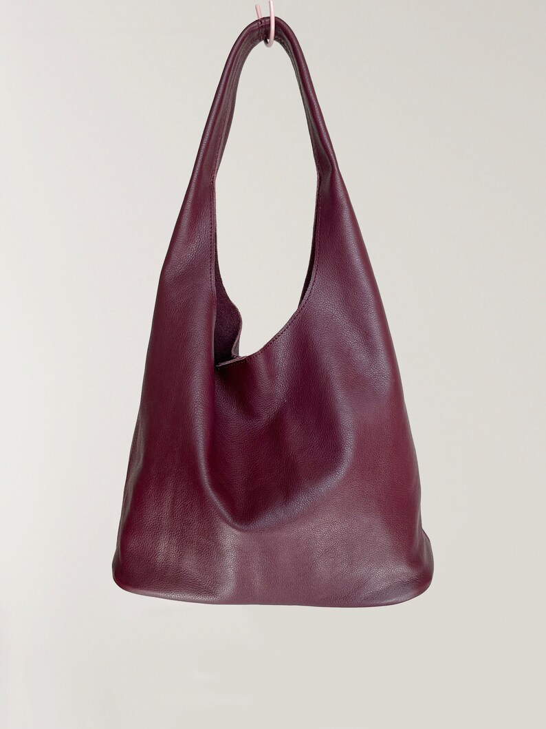 Red Leather Tote Bag Medium Size, leather Sling bag Shoulder Bag, Leather handbags Top Handle Bag, Working bag Shopping bag, birthday Gift zdjęcie 4