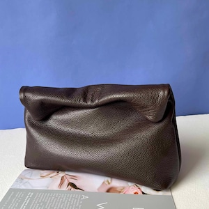 Pochette en cuir Coffee, pochette en cuir, sac à main en cuir, sac de soirée en cuir, pochette en cuir, sac à lunch en cuir, sac de mariage