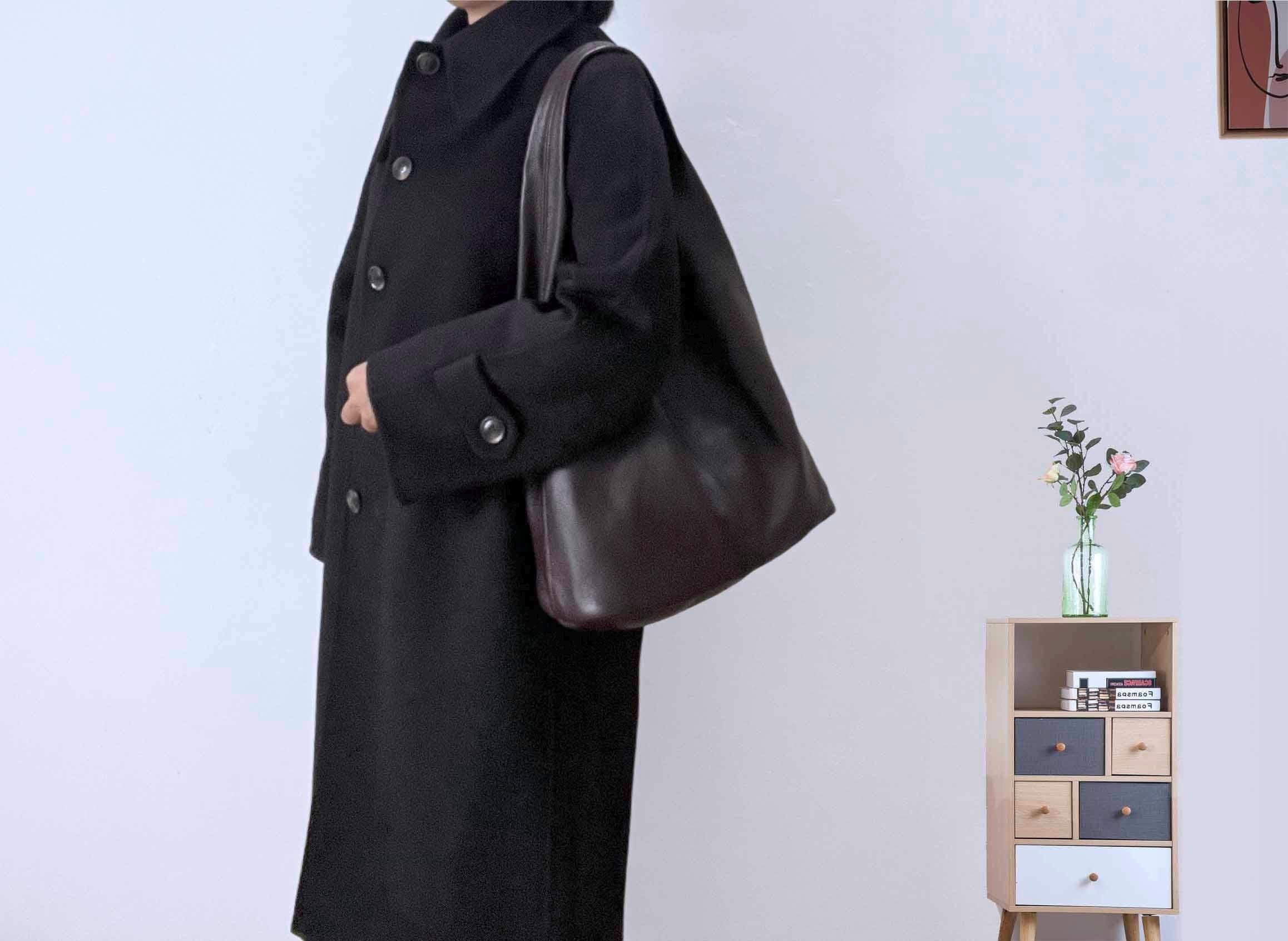 Large Leather Tote bag for women, leather Sling bag Shoulder Bag for 13'' Mac, Birthday Gift for her, Dark Brown Leather Shopping Bag Tote