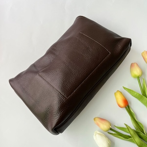 Gerollte Top Leder Clutch, Leder Clutch Geldbörse, Lederhandtasche für sie, Leder Abendtasche, Lederbeutel Leder Lunchbag, Hochzeitstasche Bild 3