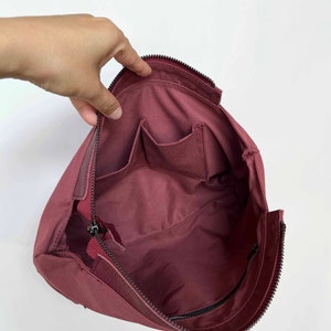 Red Leather Tote Bag Medium Size, leather Sling bag Shoulder Bag, Leather handbags Top Handle Bag, Working bag Shopping bag, birthday Gift zdjęcie 8