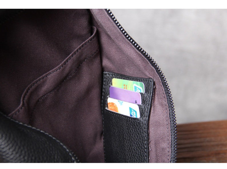 Cowhide Leather Sling Bag, Leather Chest Bag Crossbody Bag for Men