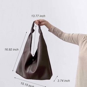 Soft Leather Tote Bag , Knot Bag Tote, Vegan Leather Sling bag Shopping Bag Weekend Bag, Leather Slouchy Bag Shoulder Bag Hobo Bag zdjęcie 3