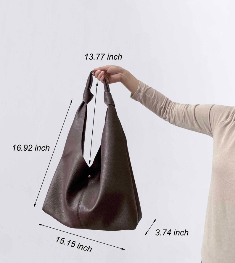 Soft Leather Tote Bag , Knot Bag Tote, Vegan Leather Sling bag Shopping Bag Weekend Bag, Leather Slouchy Bag Shoulder Bag Hobo Bag zdjęcie 3