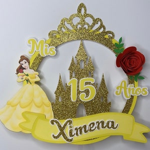 Princess| Belle cake topper| Birthday cake topper| custom| princess|mis 15 años| Bauty|