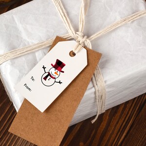 Snowman Printable Gift Tag, Christmas Gift Tag, Digital Gift Tag, Snowman Download